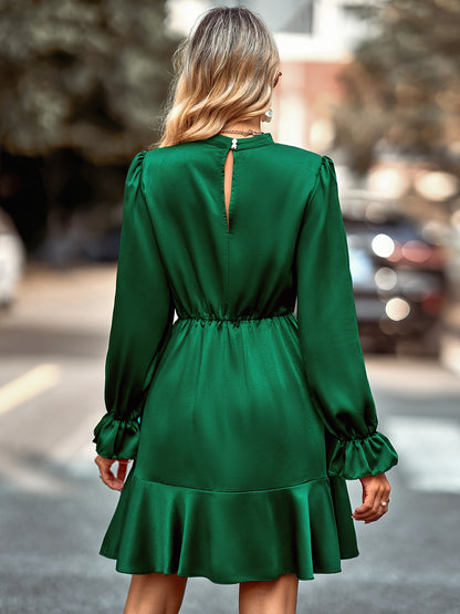 vlovelaw  Solid Long Sleeve Slim Dress, Casual Every Day Dress For Fall & Winter, Women's Clothing