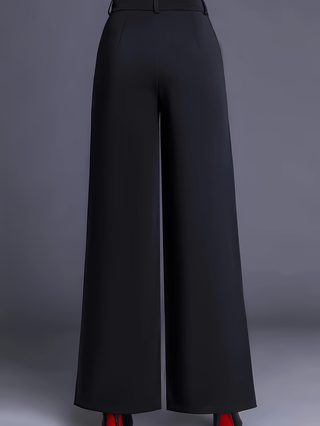 vlovelaw  Solid Color Wide Leg Pants, Casual High Waist Loose Pants, Women's Clothing