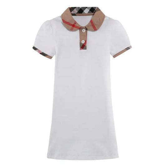 Baby Girls Summer Princess Dresses Cotton Kids Short Sleeve A-Line Dress Children Plaid Skirts Girl Skirt 2-7 Years