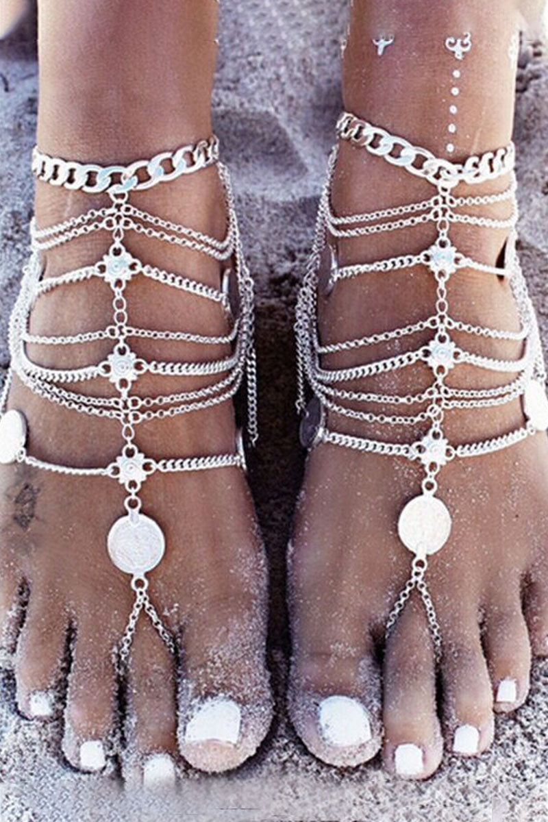 Fashion Daily Solid Split Joint Anklet