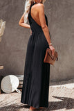 Fashion Casual Solid Patchwork V Neck Waist Skirt Dresses