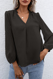 Fashion Casual Solid Patchwork V Neck Tops(3 colors)