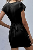 Fashion Casual Solid Split Joint V Neck Pencil Skirt Dresses