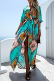 Fashion Elegant Buckle Slit With Belt O Neck A Line Dresses