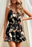 Fashion Casual Print Patchwork V Neck Loose Jumpsuits