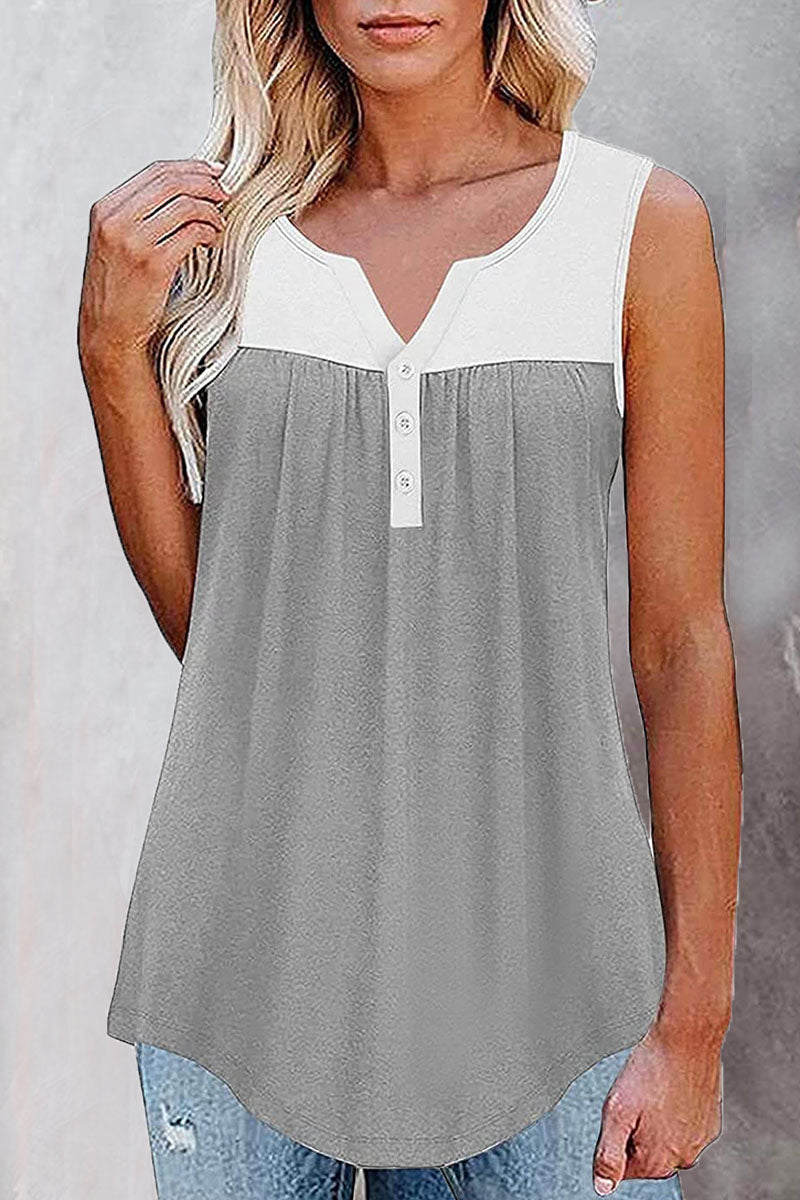 Fashion Casual Solid Split Joint V Neck Tops(7 colors)