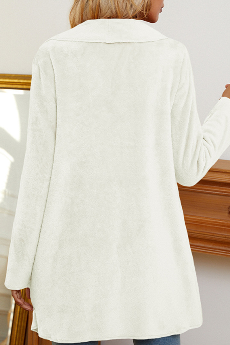 Fashion Elegant Solid Patchwork Asymmetrical Outerwear