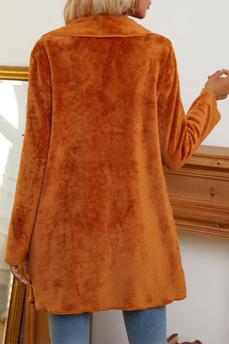 Fashion Elegant Solid Patchwork Asymmetrical Outerwear