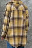 Fashion Casual Plaid Split Joint Turndown Collar Outerwear