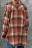 Fashion Casual Plaid Split Joint Turndown Collar Outerwear