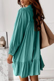Fashion Casual Solid Split Joint Mandarin Collar A Line Dresses