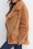 Fashion Elegant Solid Split Joint Basic Turndown Collar Outerwear