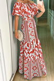 Fashion Elegant Print Printing Off the Shoulder Off The Shoulder Dresses