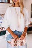 Fashion Casual Solid Smocking O Neck T-Shirts(3 Colors)