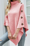 Fashion Casual Solid Buttons Turtleneck Outerwear(7 colors)