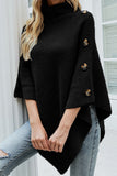 Fashion Casual Solid Buttons Turtleneck Outerwear(7 colors)