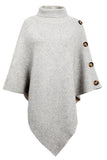 Fashion Casual Solid Buttons Turtleneck Outerwear(7 colors)