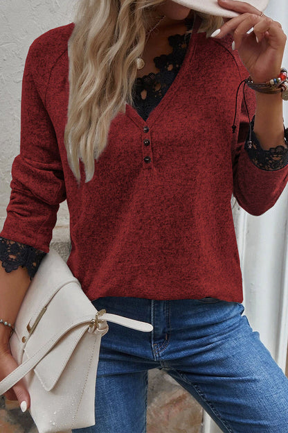 Fashion Casual Solid Pullovers V Neck Tops