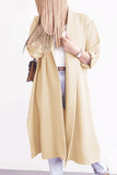Fashion Elegant Solid Slit Turndown Collar Outerwear