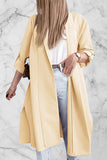Fashion Elegant Solid Slit Turndown Collar Outerwear