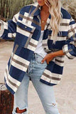 Fashion Casual Plaid Turndown Collar Outerwear(3 Colors)