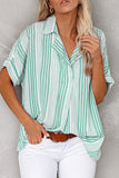 Elegant Striped Patchwork V Neck Blouses(4 Colors)