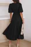 Elegant Solid V Neck A Line Dresses(4 Colors)