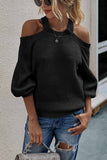 Vlovelaw Solid Off-shoulder Knitted Sweater