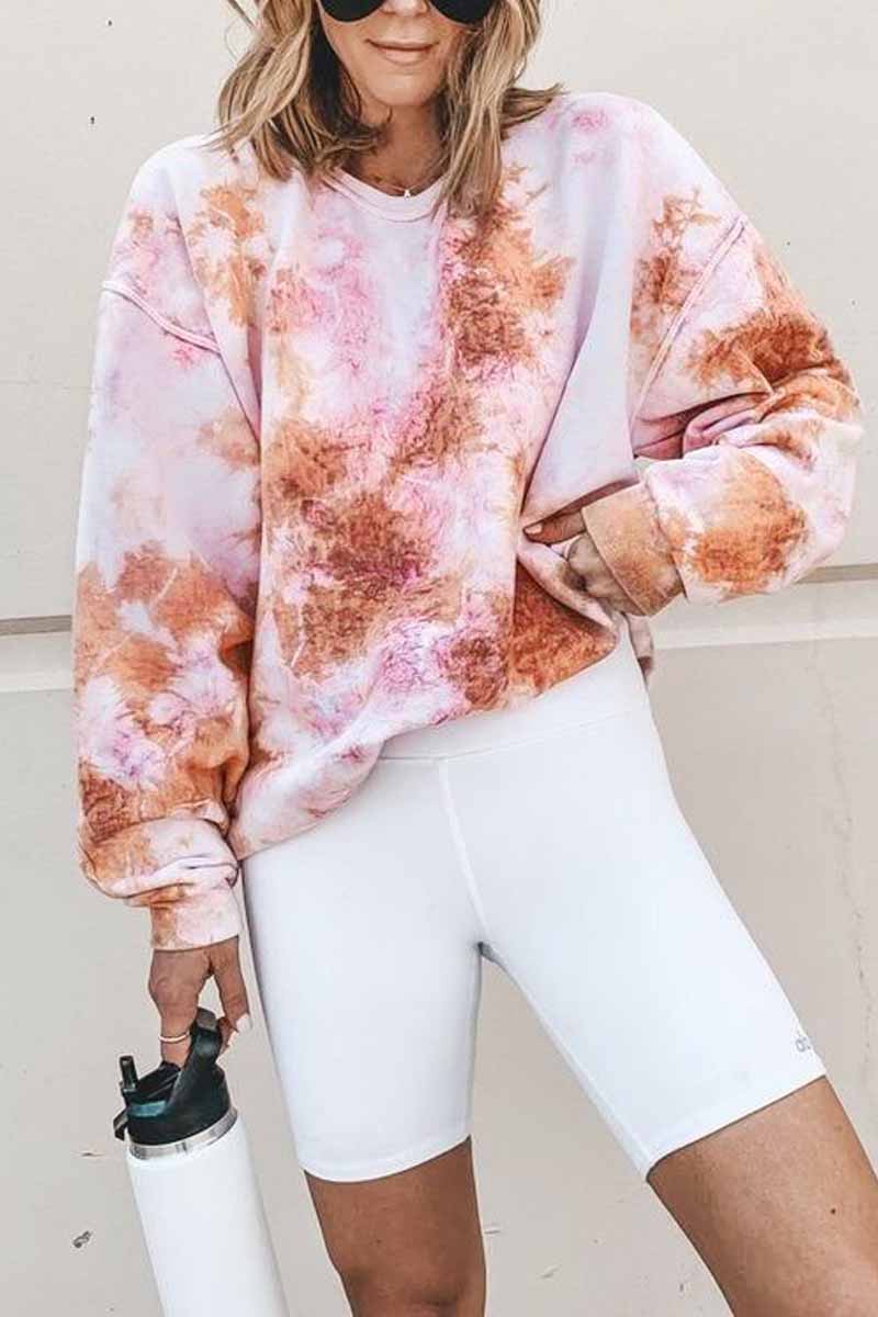 Vlovelaw Tie-Dye Colorful Long Sleeve Tops