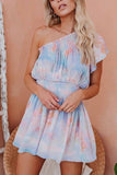 Vlovelaw Tie-dye Ruffled Off-shoulder Mini Dress