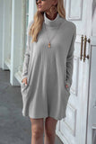 Vlovelaw Solid Color Round Neck Dress(4 Colors)