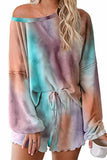 Vlovelaw Tie-dye Round Neck Print Casual Suit(3 colors)