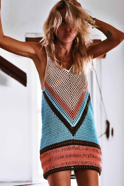 Vlovelaw Summer Beach Bikini Swimsuit Sun Protection Mini Dress