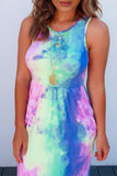 Vlovelaw Tie-dye Printed Multicolor Maxi Dress