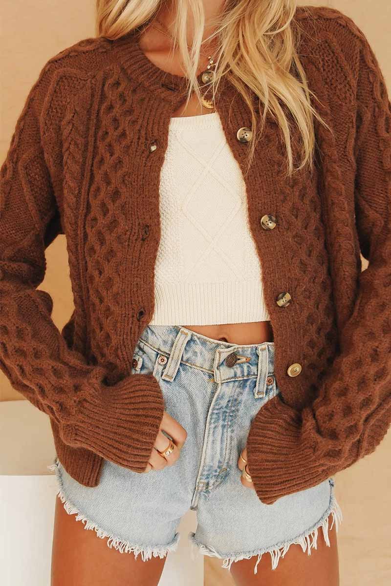 Vlovelaw Vintage Knitted Cardigan Sweater