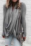 Vlovelaw Solid Long Sleeve Drape Top