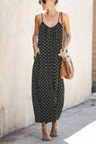 Vlovelaw Spotted Print Strap Sexy Maxi Dress