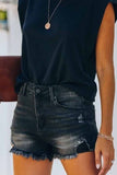 Vlovelaw Summer High Waist Distressed Worn Out Washed Denim Shorts