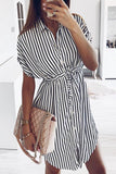 Vlovelaw Striped Drawstring Lace-Up Dress