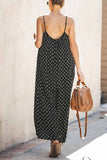 Vlovelaw Spotted Print Strap Sexy Maxi Dress