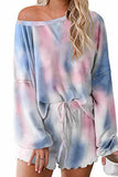 Vlovelaw Tie-dye Round Neck Print Casual Suit(3 colors)