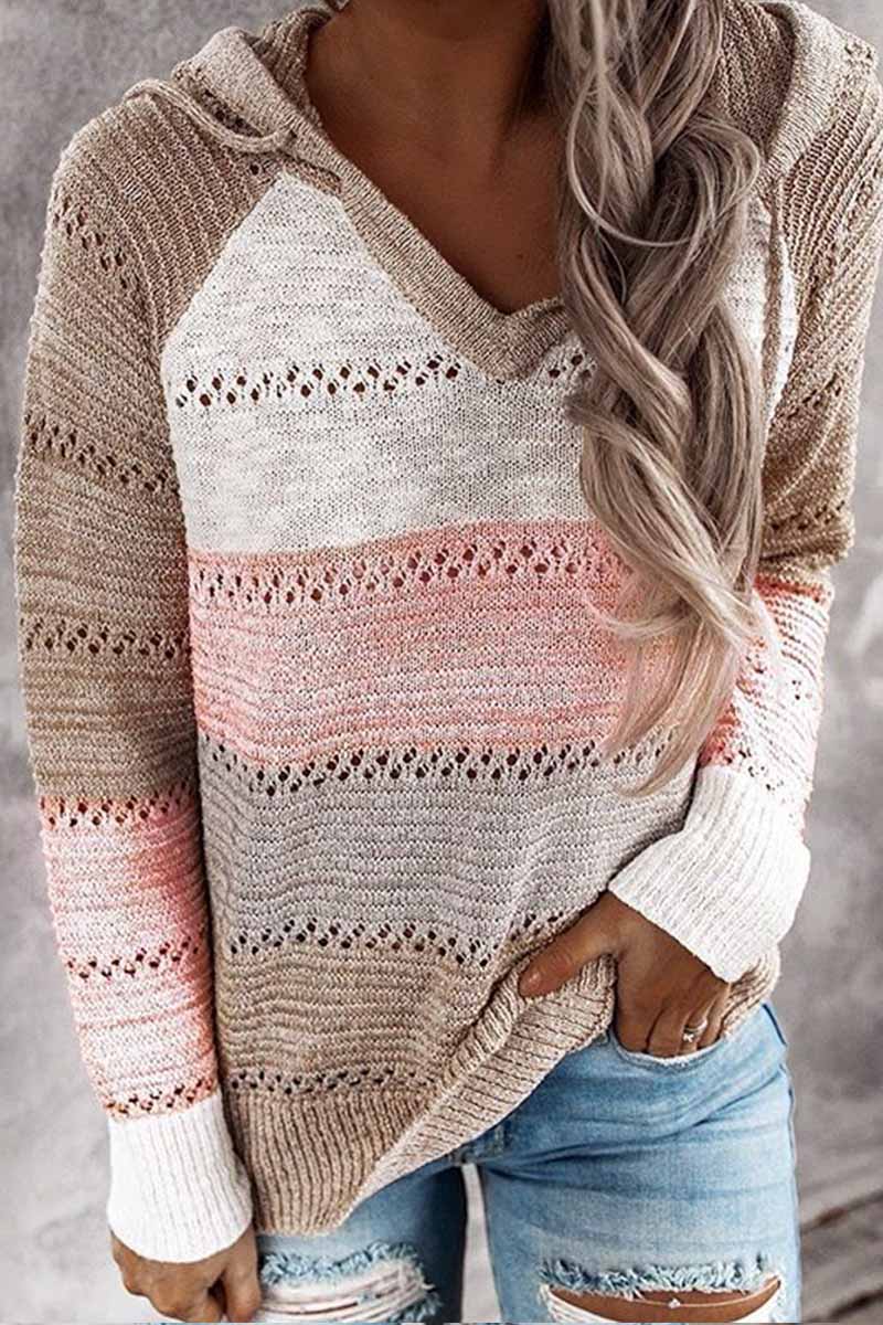 Vlovelaw Striped Color-Block Knitted Sweater