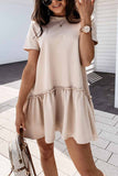 Vlovelaw Solid Ruffled Cute Mini Dresses