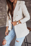 Vlovelaw Solid Color Long-Sleeved Double-Breasted Blazer Tops（4 colors）
