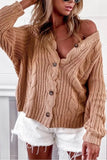 Vlovelaw Striped V-neck Cardigan Knit Sweater（4 colors）