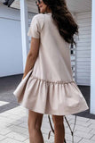 Vlovelaw Solid Ruffled Cute Mini Dresses