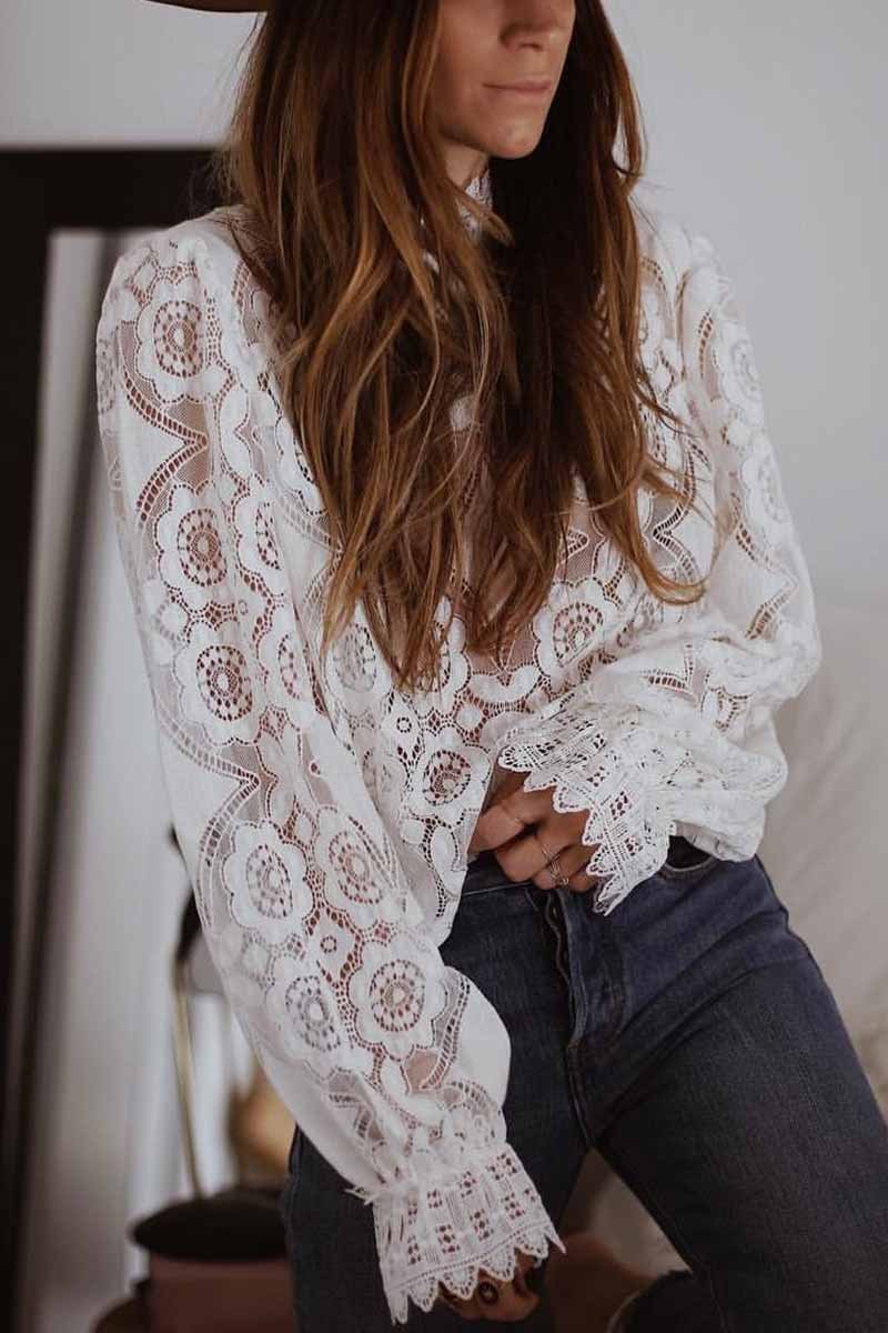 Vlovelaw Solid Lace Tops(2 Colors)