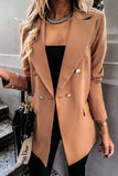Vlovelaw Solid Color Long-Sleeved Double-Breasted Blazer Tops（4 colors）