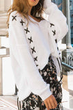 Vlovelaw Solid Color V-Neck Loose Knit Sweater