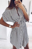 Vlovelaw Striped Drawstring Lace-Up Dress